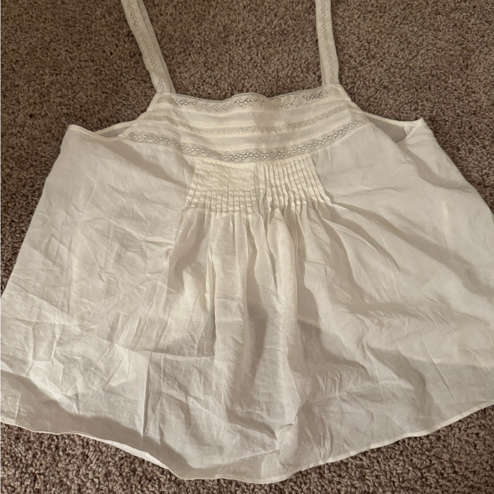 Reformation Lela Lace-Trim Cotton Camisole